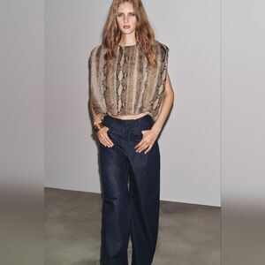 NWT ZARA ZW COLLECTION BARREL HIGH-WAIST JEANS